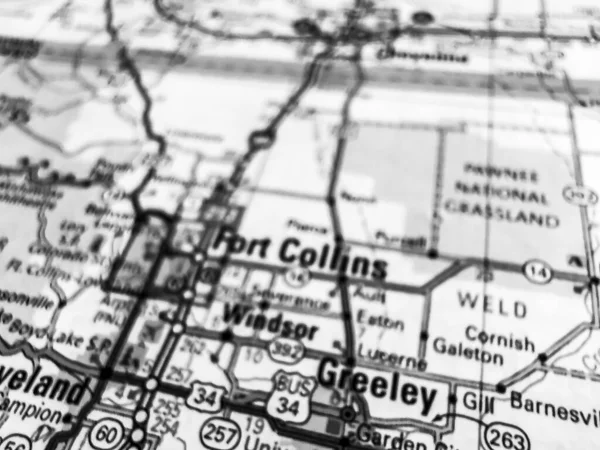 Fort Collins Tło Mapy Usa — Zdjęcie stockowe