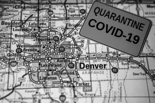 Denver Coronavirus Covid Karantina Geçmişi — Stok fotoğraf