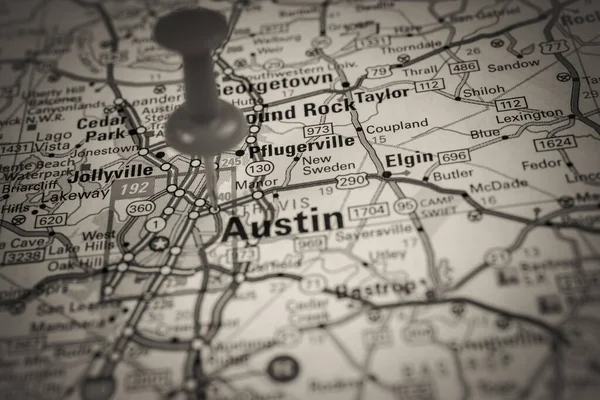 Austin Usa Mapa Viagens Fundo — Fotografia de Stock