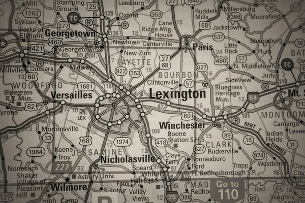 Lexington Verenigde Staten Kaart Reisachtergrond — Stockfoto