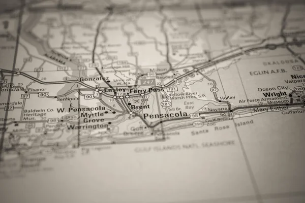 Pensacola Tle Mapy Usa — Zdjęcie stockowe