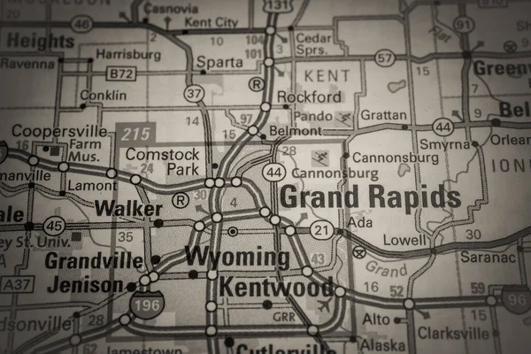 Grand Rapids map USA travel background