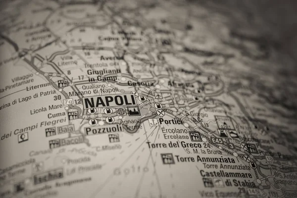 Napoli Sur Carte Voyage Italie — Photo