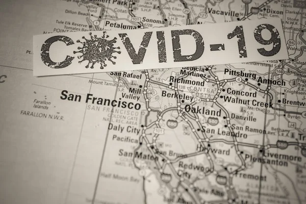 San Francisco Coronavirus Covid Karantän Bakgrund — Stockfoto