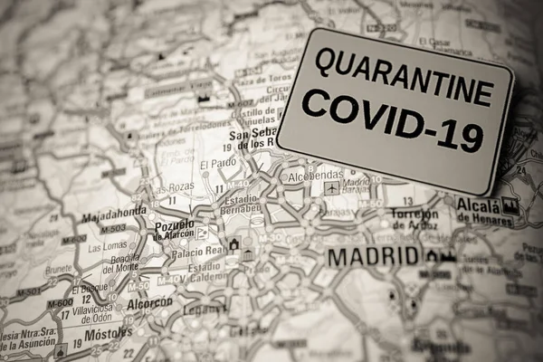 Madrid Coronavirus Covid Quarantine Background — Stock Photo, Image