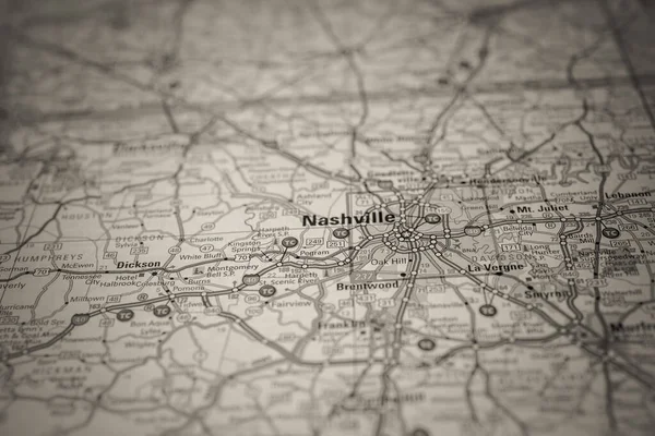 Nashville Pozadí Mapy Usa — Stock fotografie