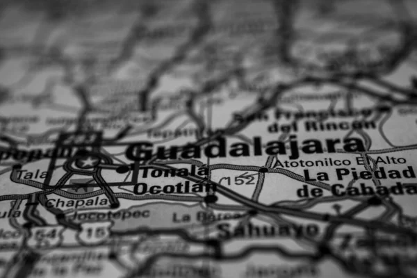 Guadalajara Mapa Viaje México — Foto de Stock