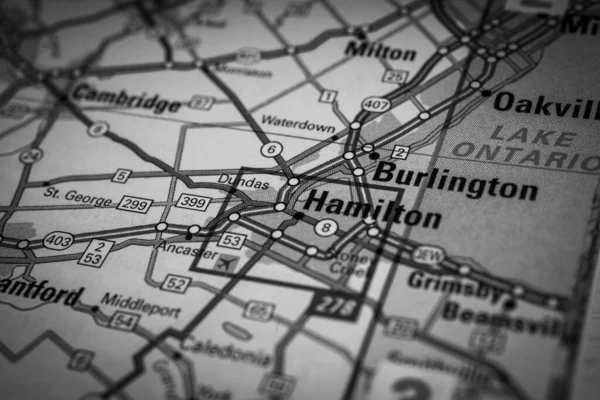 Hamilton Mapa Fondo Viaje — Foto de Stock