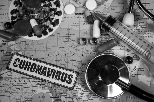 Koronavirus Hrozba Epidemie Číny — Stock fotografie