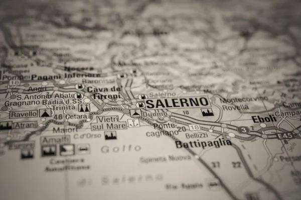 Salerno Italy Travel Map — Stock Photo, Image