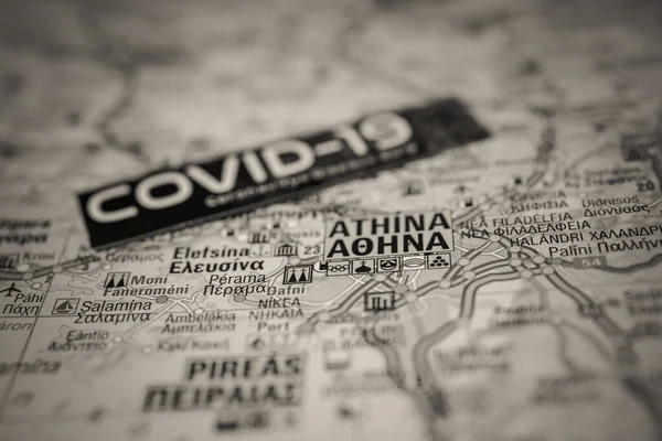 Athina Coronavirus Covid Quarantäne Hintergrund — Stockfoto