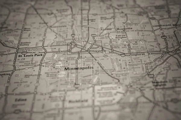 Minneapolis Usa Cestovní Mapa Pozadí — Stock fotografie