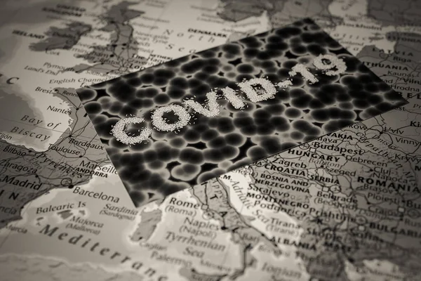 Europe Map Coronavirus Covid Quarantine — Stock Photo, Image