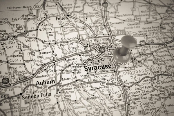 アメリカ地図上のシラキュース 旅行の背景 — ストック写真