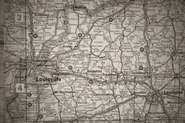 Louisville Mapě Usa Cestovní Zázemí — Stock fotografie