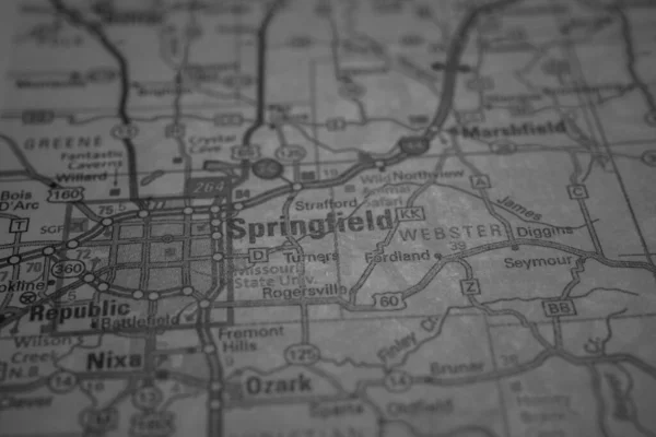 Springfield Mapa Fondo —  Fotos de Stock