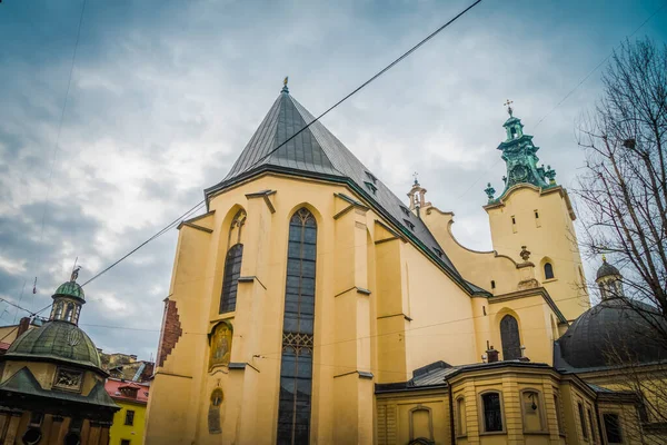 Magnífica Arquitetura Inverno Lviv Ruas — Fotografia de Stock