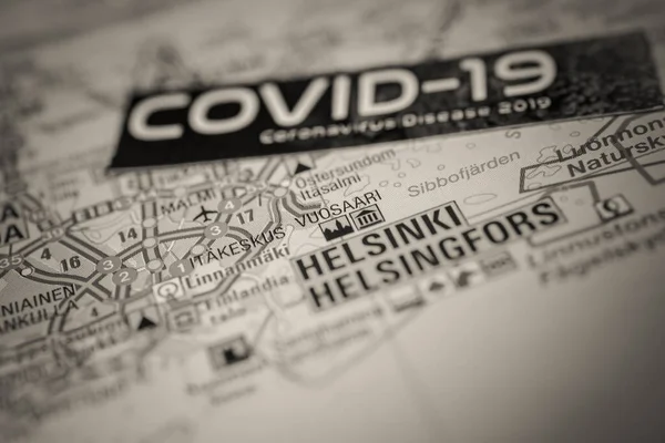 Helsinki Coronavirus Covid Karantänbakgrund — Stockfoto