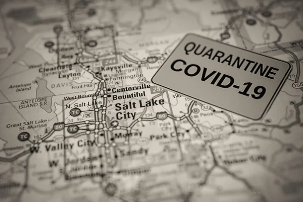 Salt Lake City Coronavirus Covid Karantén Háttér — Stock Fotó
