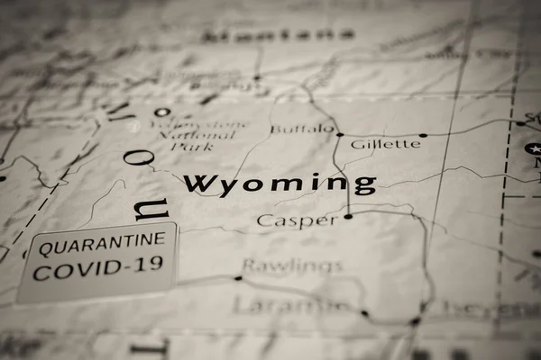 Wyoming State Covid Fondo Cuarentena — Foto de Stock