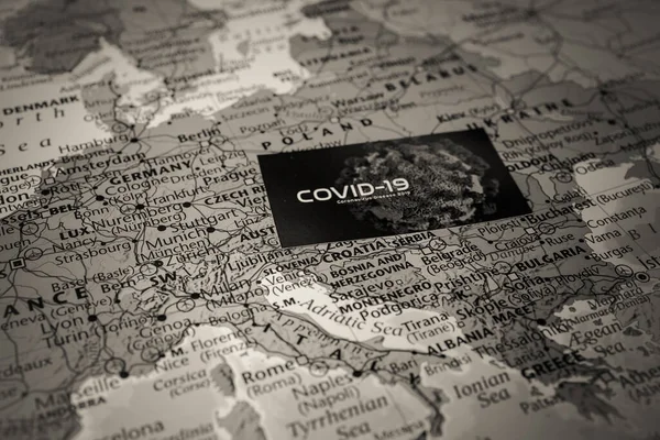 Europa Mapa Coronavirus Covid Quarentena — Fotografia de Stock