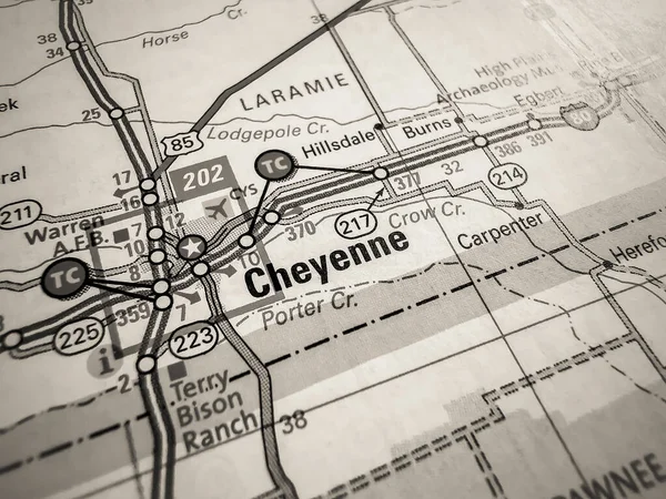 Abd Haritasında Cheyenne — Stok fotoğraf