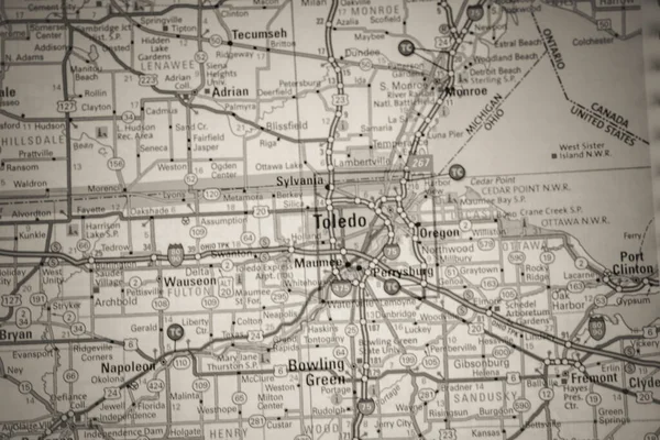 Toledo Usa Map Travel Background — 스톡 사진