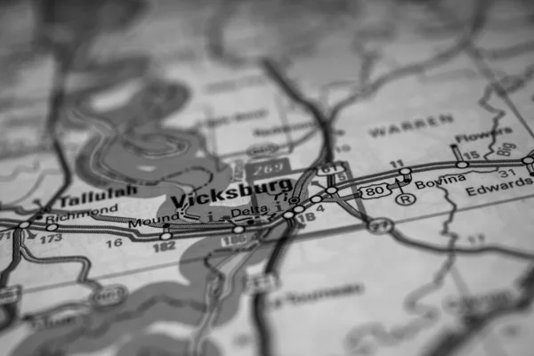 Vicksburg Usa Térképen Háttér — Stock Fotó