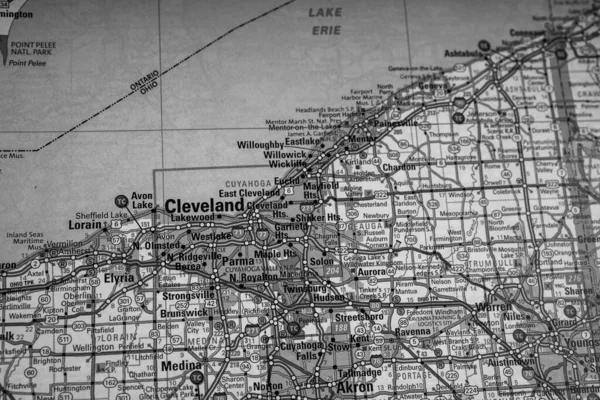 Cleveland Verenigde Staten Kaart Reisachtergrond — Stockfoto