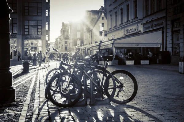 Rynek Centralny Wrocławiu Starymi Kolorowymi Domami — Zdjęcie stockowe