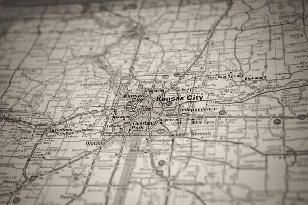 Kansas City Usa Mapa Viagem Fundo — Fotografia de Stock