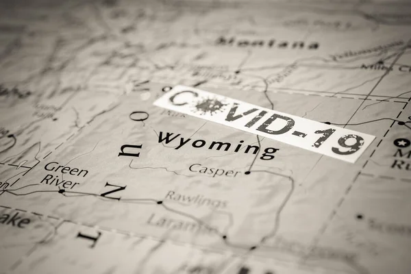 Wyoming Estado Covid Quarentena Fundo — Fotografia de Stock