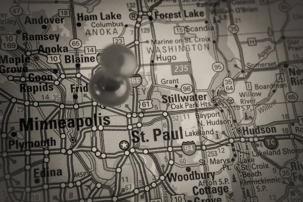 Minneapolis Egyesült Államok Térképe — Stock Fotó