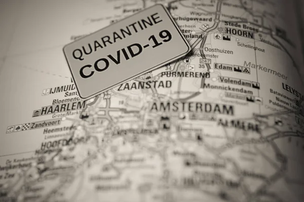 Amsterdam Coronavirus Covid Quarantine Background — Stock Photo, Image