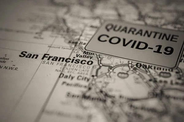 San Francisco Coronavirus Covid Quarantaine Achtergrond — Stockfoto