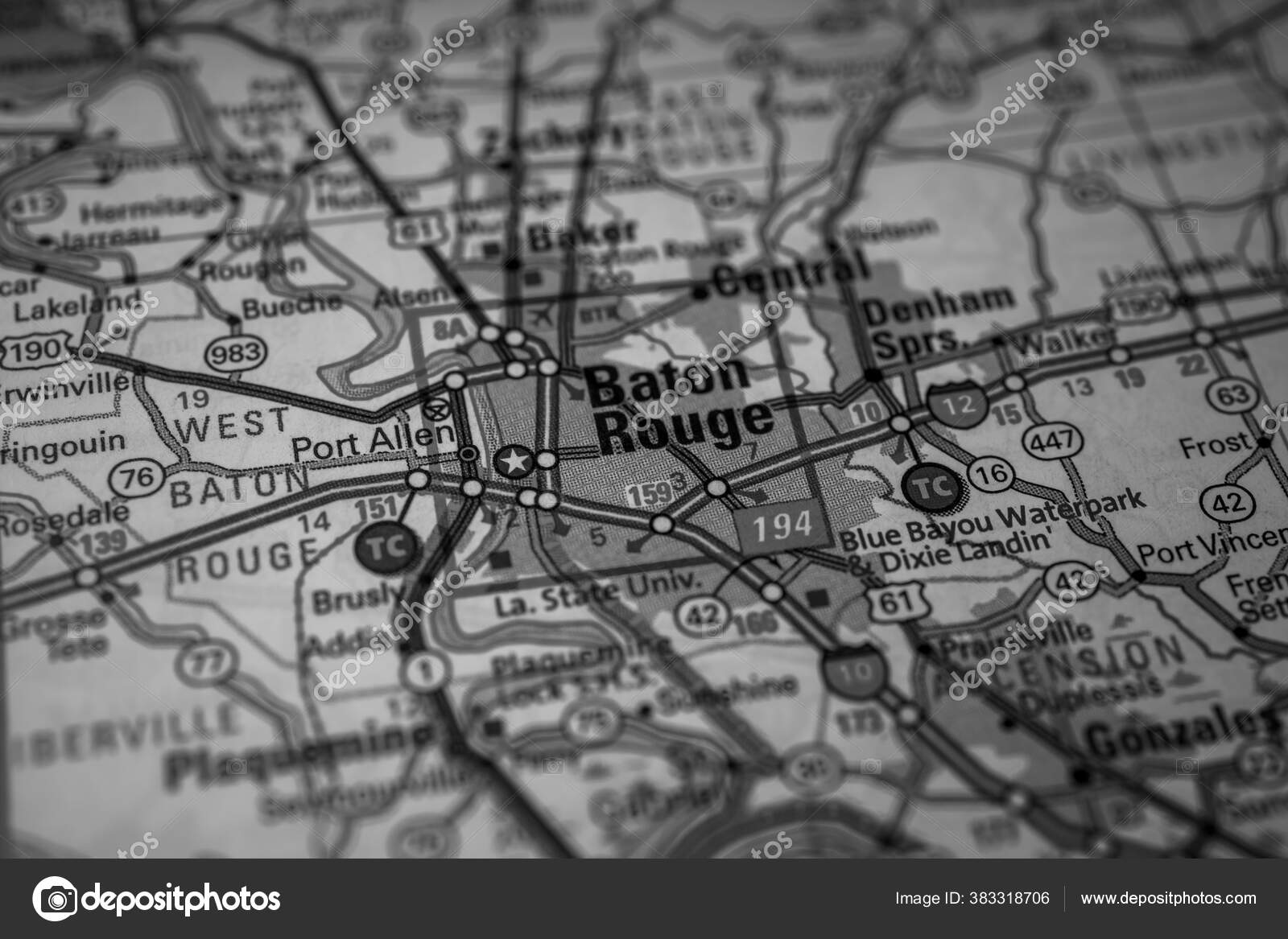 Baton Rouge Usa Map Stock Photo by ©aallm 383318706