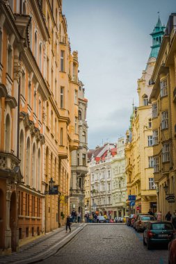 Güz Prag 'ın güzel sokakları ve mimarisi