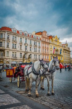 Güz Prag 'ın güzel sokakları ve mimarisi