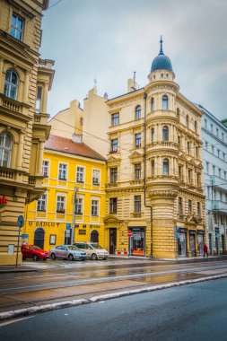 Güz Prag 'ın güzel sokakları ve mimarisi