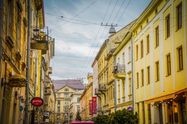 Muhteşem kış Lviv mimarisi ve sokakları