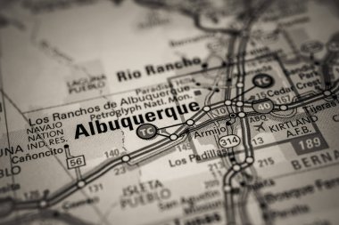 Albuquerque map Usa background. Travel clipart
