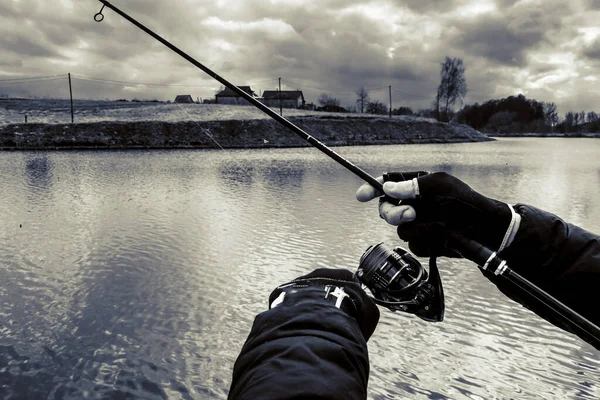 Öring Fiske Sjön — Stockfoto