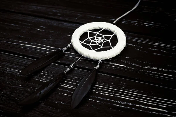 Dream Catcher Wooden Background — Stock Photo, Image