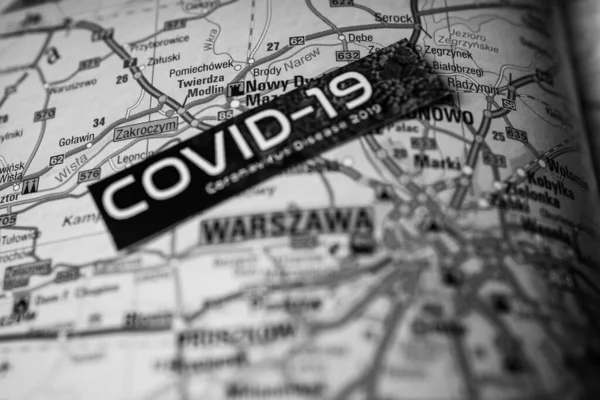 Varsóvia Coronavirus Covid Quarentena Fundo — Fotografia de Stock