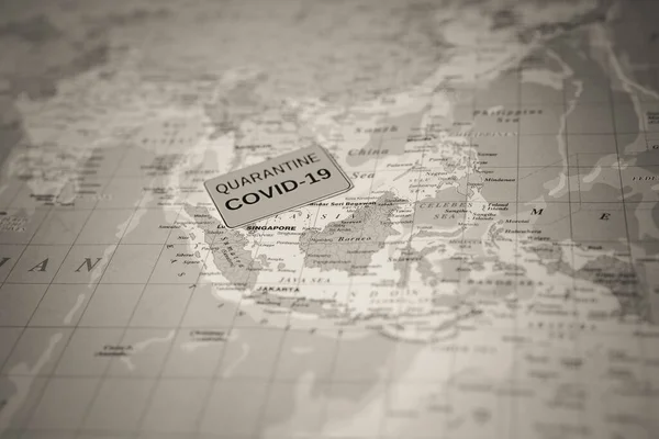 Asya Coronavirus Covid Karantina Arka Planı — Stok fotoğraf