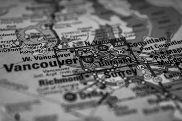 Mapa Viajes Vancouver Canadá — Foto de Stock