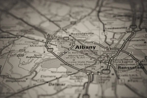 Albany Usa Travel Map — Stock Photo, Image