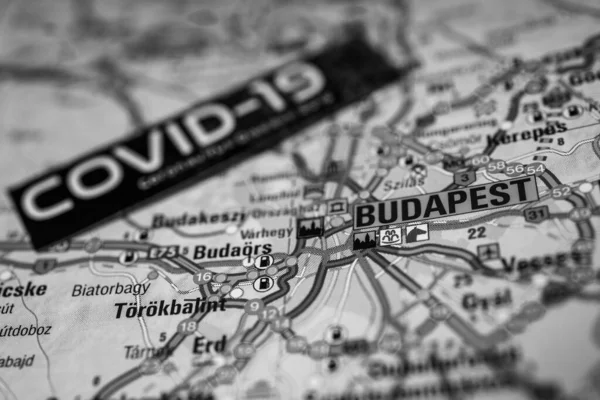 Budapest Coronavirus Covid Karantänbakgrund — Stockfoto