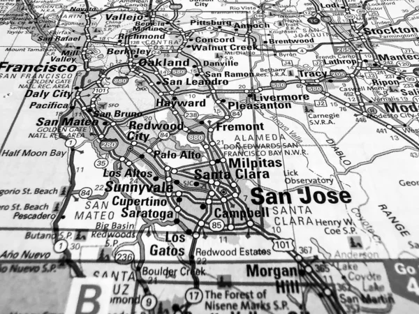 San Jose Sulla Mappa Stati Uniti — Foto Stock