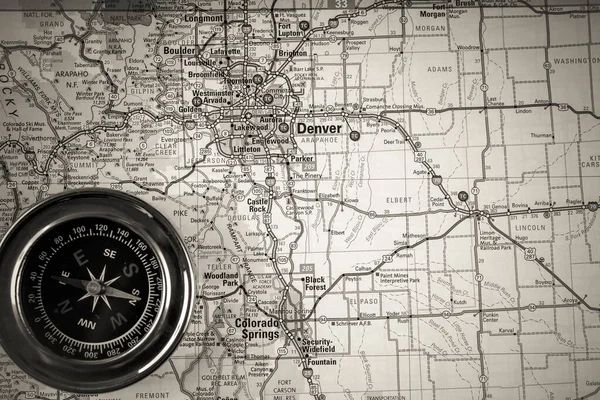 Denver Usa Mapa Tło Podróży — Zdjęcie stockowe
